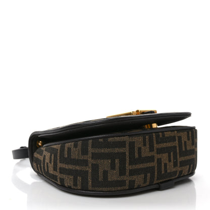 Fendi Fabric Jacquard Vitello Cher Cuoio FF 1974 Small Fendi C'mon Tobacco Moro Ebano 4 of 8
