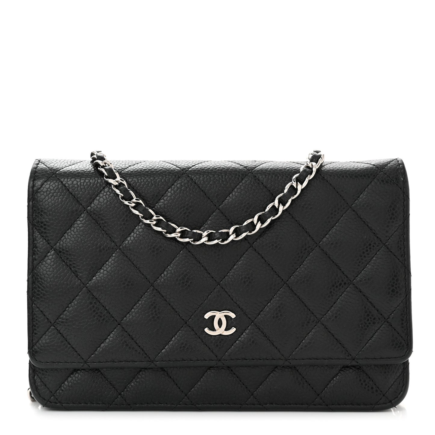 Caviar Quilted Wallet On Chain WOC Black
