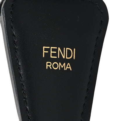 Fendi Jacquard Ribbon Vitello King FF Bi-Color Intreccio Adjustable Strap You Black White 4 of 5