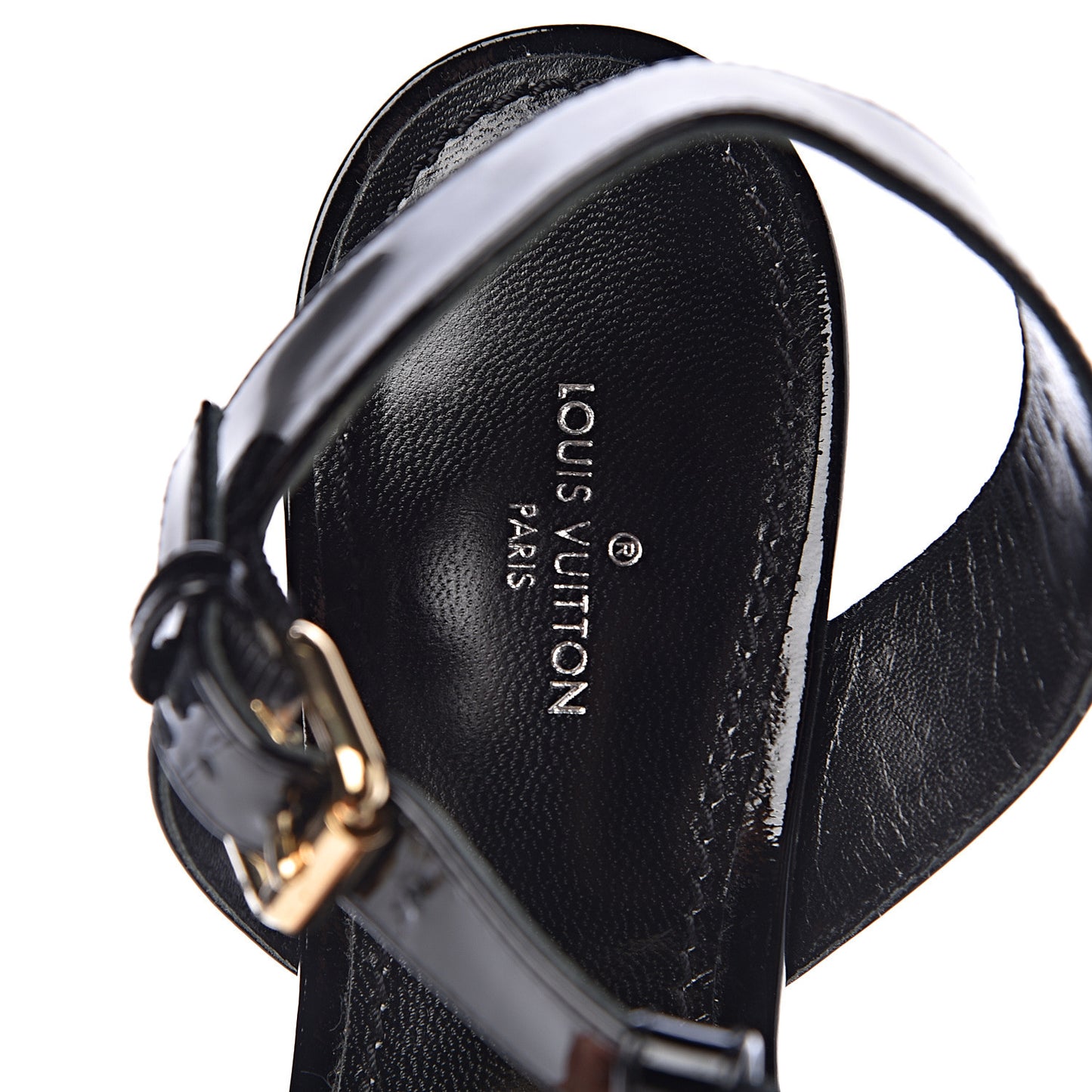 Patent Carioca Flat Sandals 37 Black