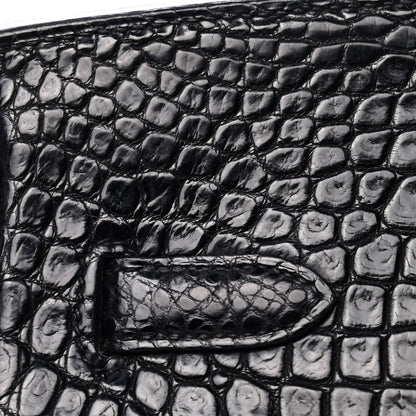 Hermes Matte Porosus Crocodile Birkin 35 Black 11 of 31