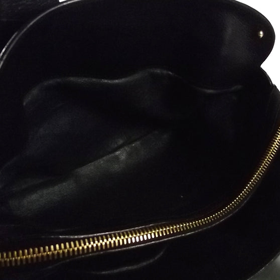 Leopard Print Shearling Chain Link Satchel
