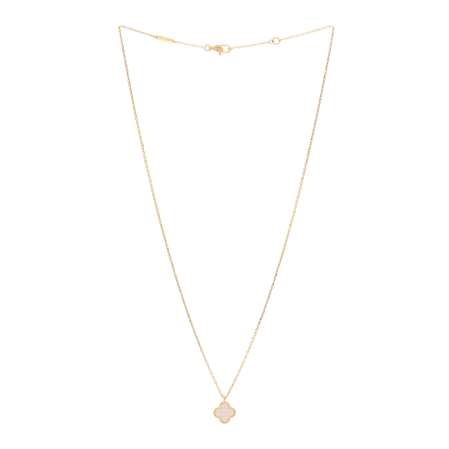 18K Yellow Gold Mother of Pearl Sweet Alhambra Pendant Necklace