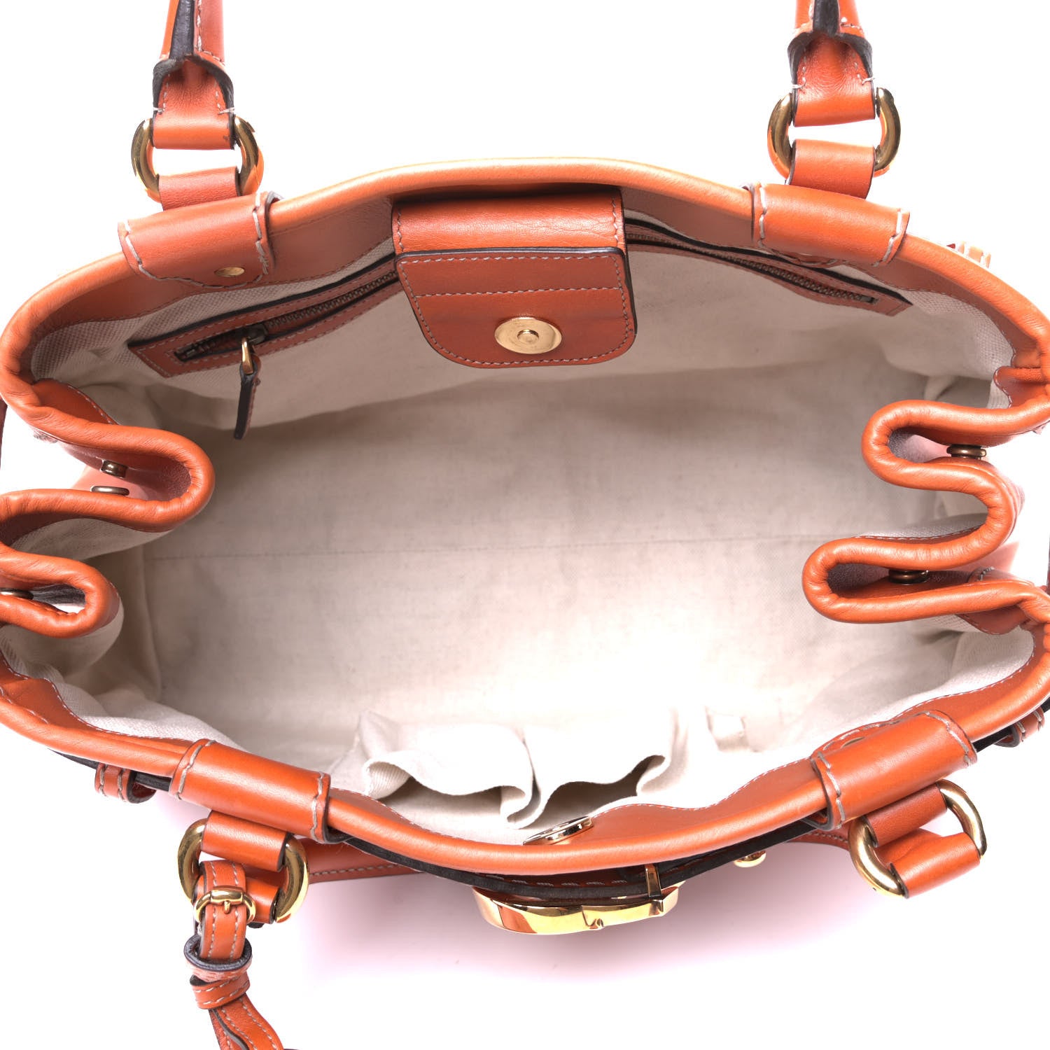 Gucci Calfskin Medium GG Running Tote Orange 5 of 7
