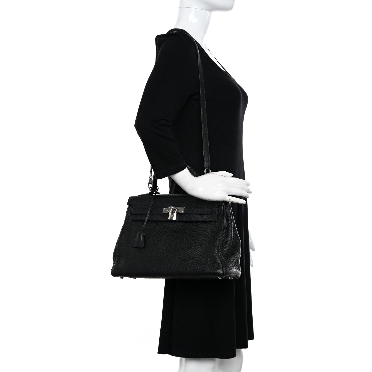 Hermes Fjord Kelly Retourne 32 Black 2 of 14