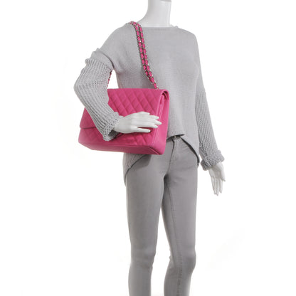 Chanel Iridescent Caviar Maxi Double Flap Hot Pink 2 of 8