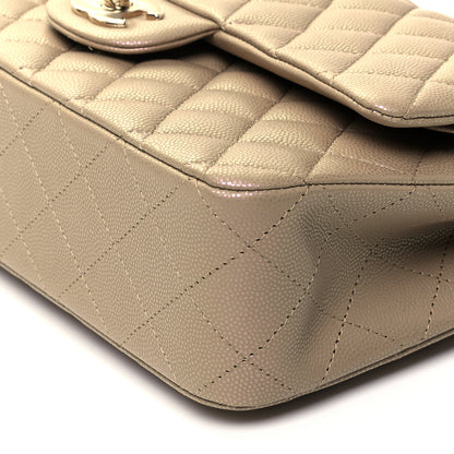 Chanel Iridescent Caviar Quilted Medium Double Flap Dark Beige 9 of 9