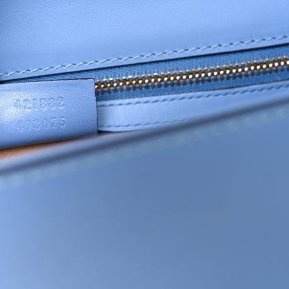 Gucci Calfskin Small Sylvie Shoulder Bag Clear Sky Blue 7 of 10