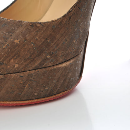 Christian Louboutin Cork Bianca 140 Slingback Pumps 39.5 Brown 14 of 17