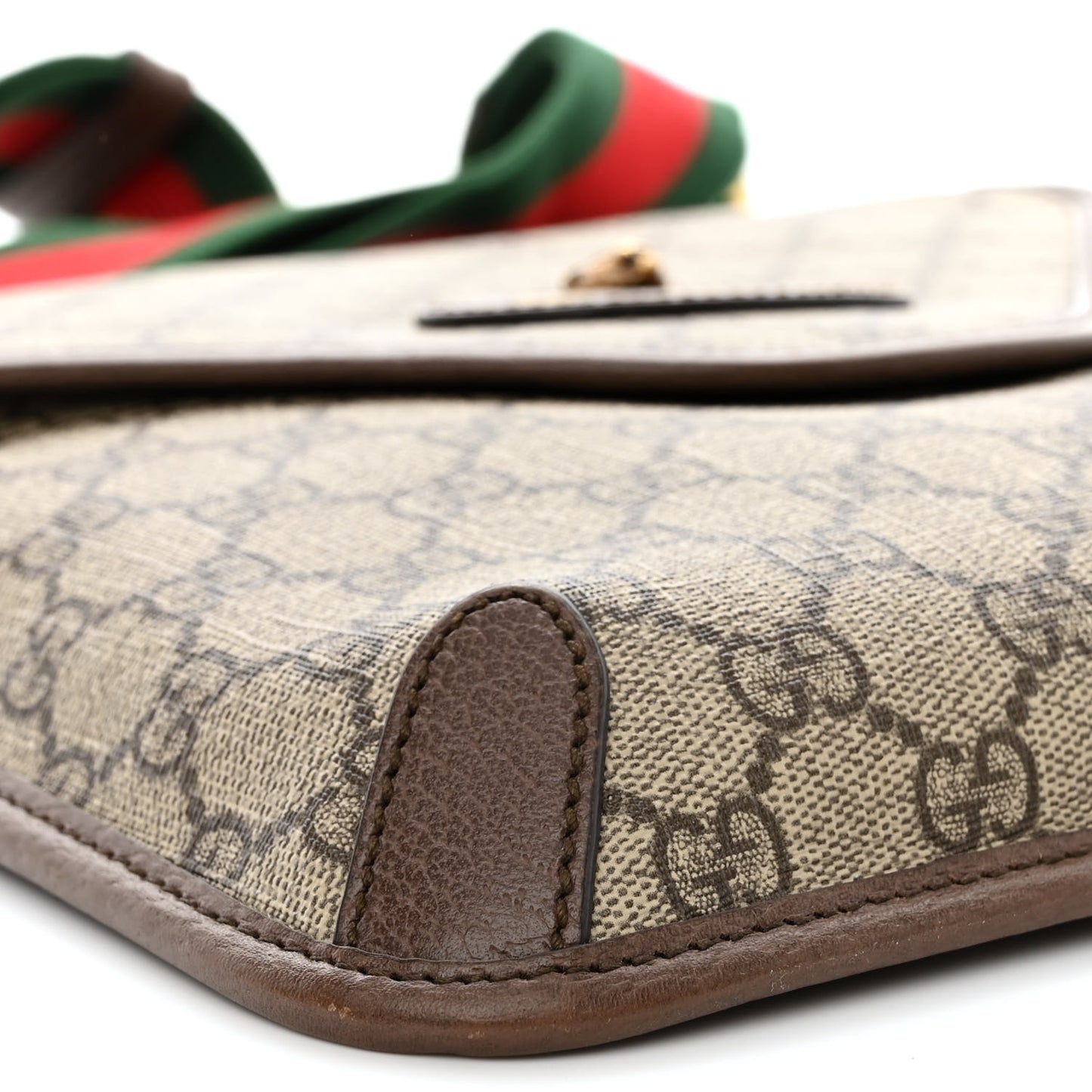 GG Supreme Monogram Web Medium Neo Vintage Flap Messenger Bag Beige New Acero