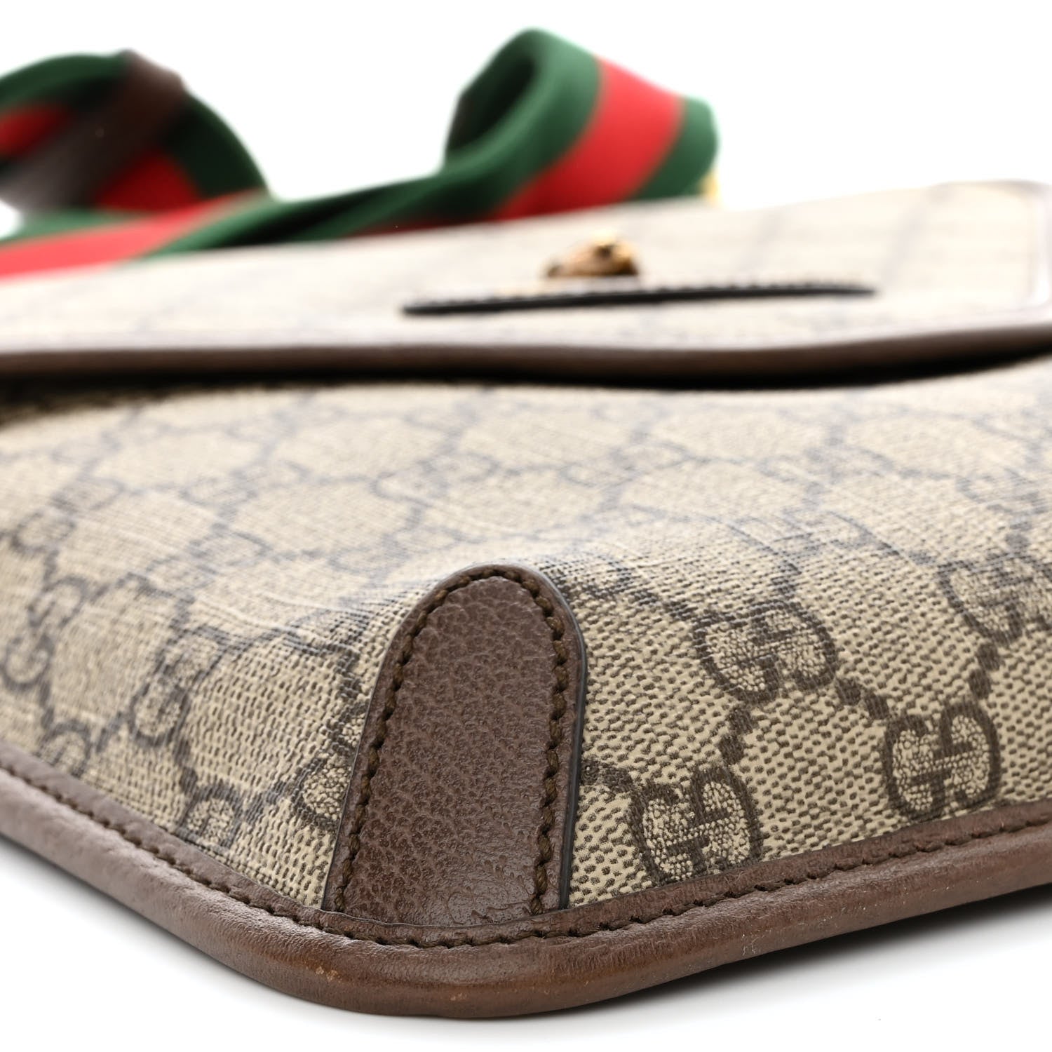 Gucci GG Supreme Monogram Web Medium Neo Vintage Flap Messenger Bag Beige New Acero 9 of 11