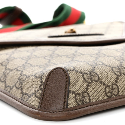 Gucci GG Supreme Monogram Web Medium Neo Vintage Flap Messenger Bag Beige New Acero 9 of 11