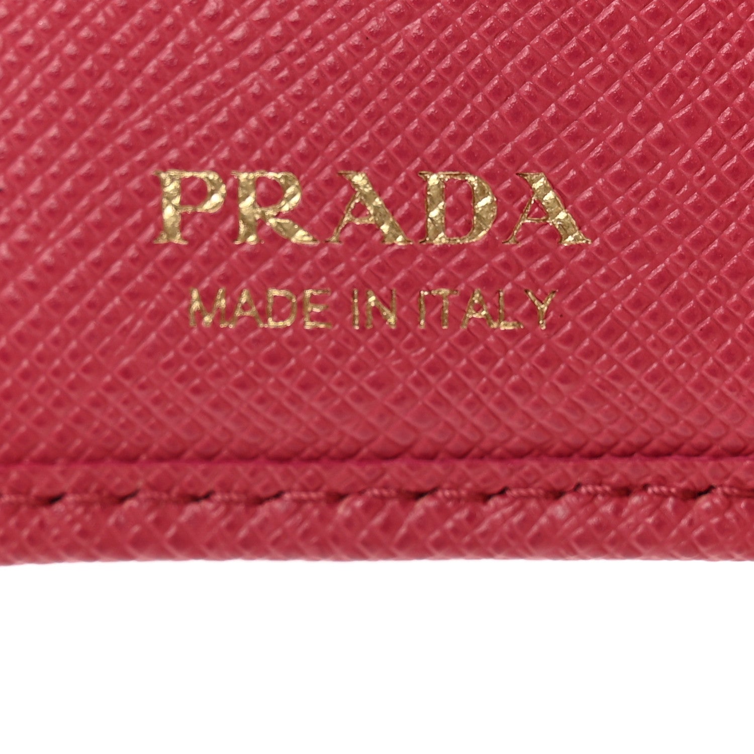 Prada Saffiano Metal Tri-Fold Compact Wallet Peonia 7 of 9