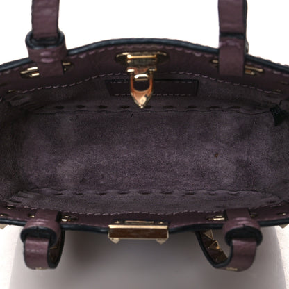 Valentino Garavani Grained Calfskin Micro Rockstud Tote Dark Mauve 5 of 10