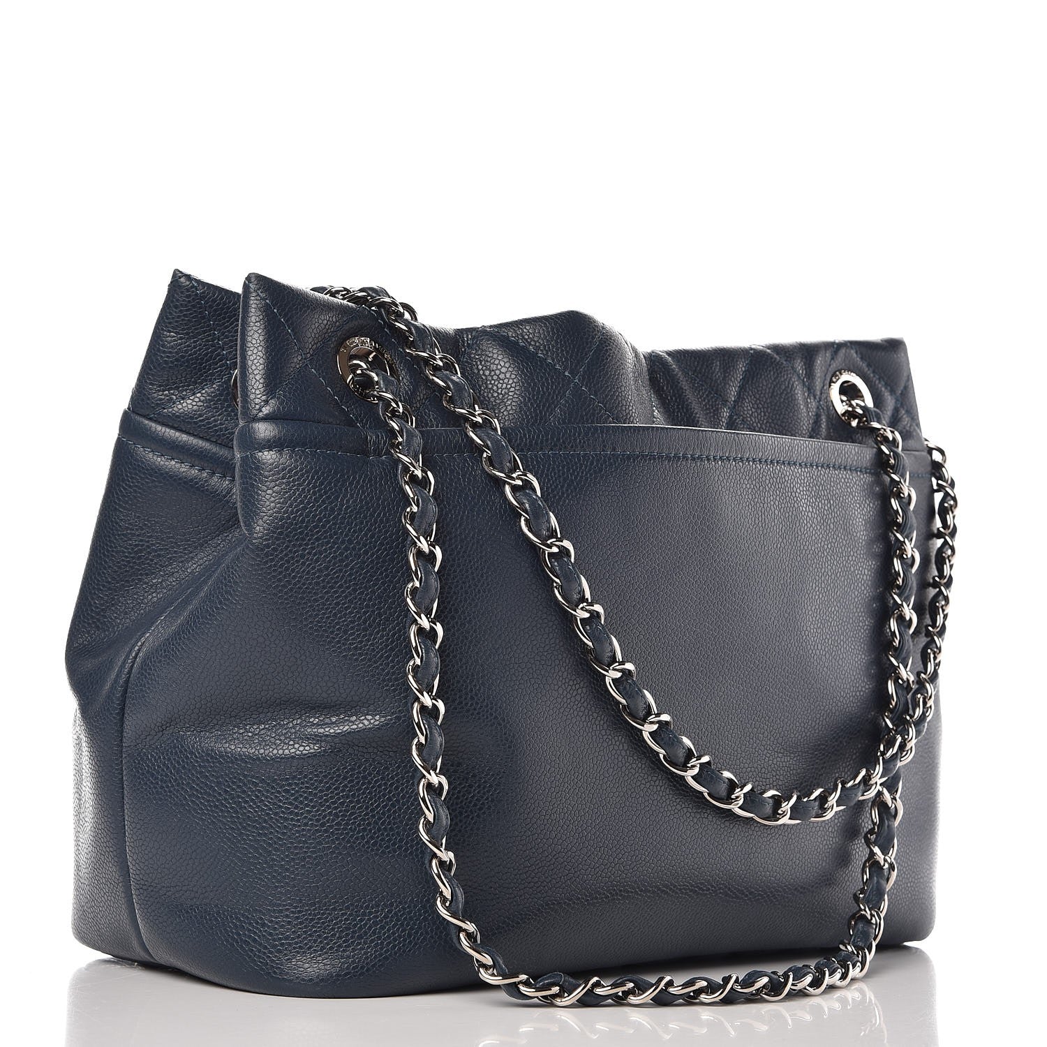 Chanel Caviar Timeless CC Soft Tote Navy Blue 2 of 10