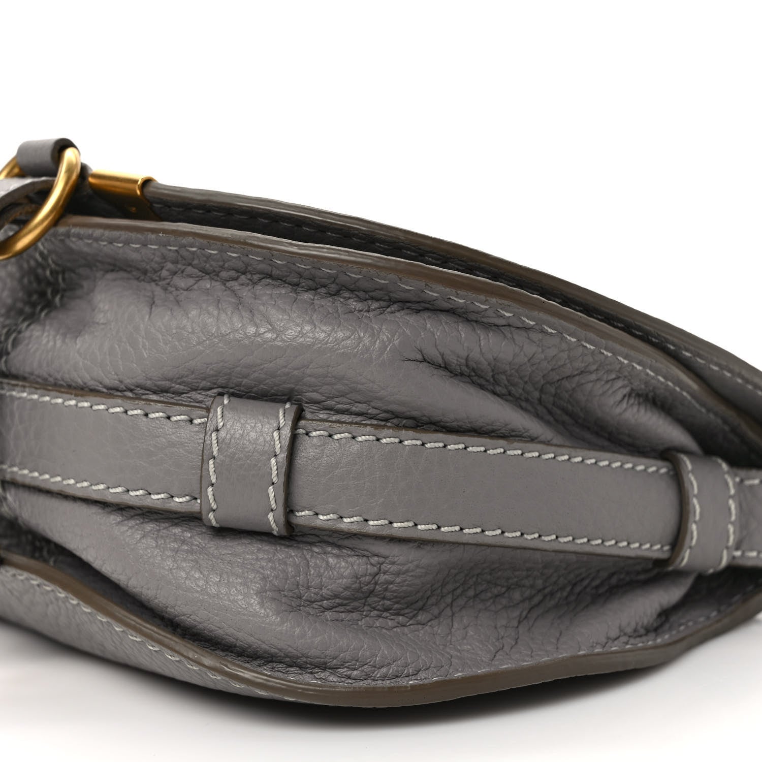 Chloe Grained Calfskin Small Marcie Saddle Bag Cashmere Grey 9 of 9