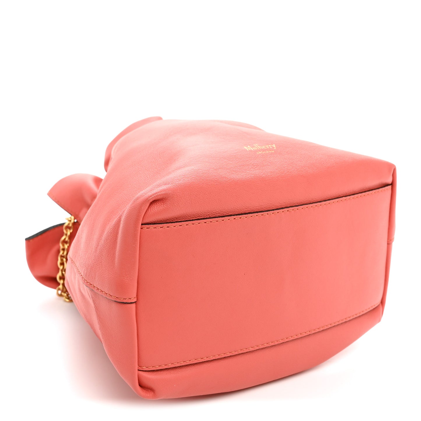 Lambskin Mini Lynton Bucket Bag Coral