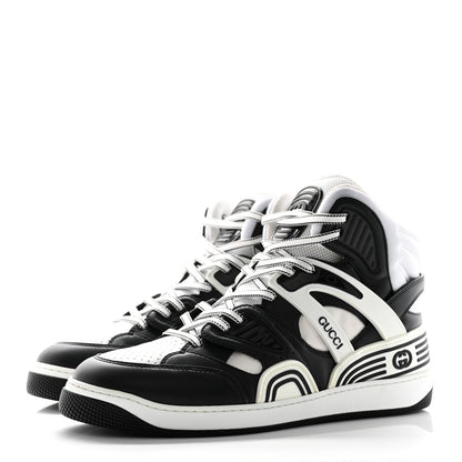 Gucci Evolution Fabric Mens Basket High Top Sneakers 11 Black White 3 of 9