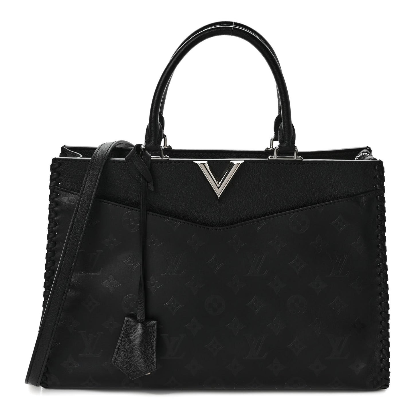 Monogram Cuir Plume Very Zipped Tote Black