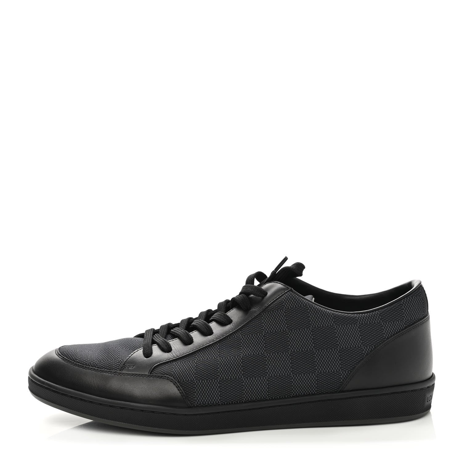 Louis Vuitton Calfskin Nylon Damier Offshore Sneakers 9.5 Black 1 of 9