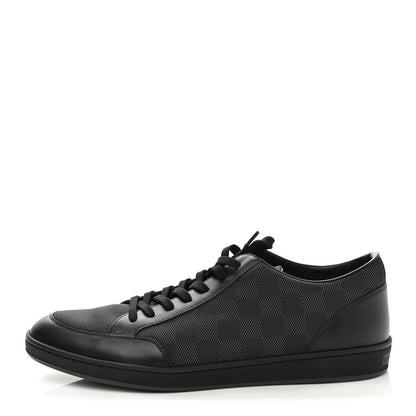 Louis Vuitton Calfskin Nylon Damier Offshore Sneakers 9.5 Black 1 of 9