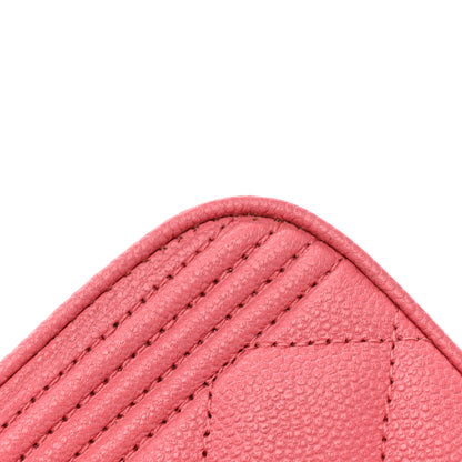 Chanel Caviar Quilted Small Boy Clutch With Chain Pink 14 of 14