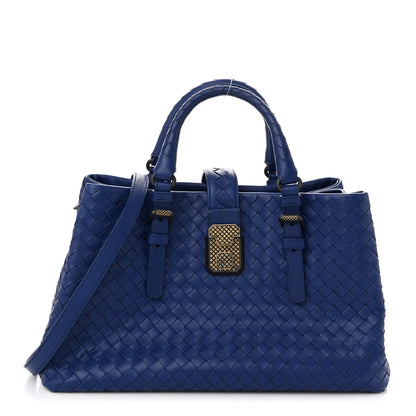Bottega Veneta Light Calf Intrecciato Small Roma Signal Blue 1 of 10