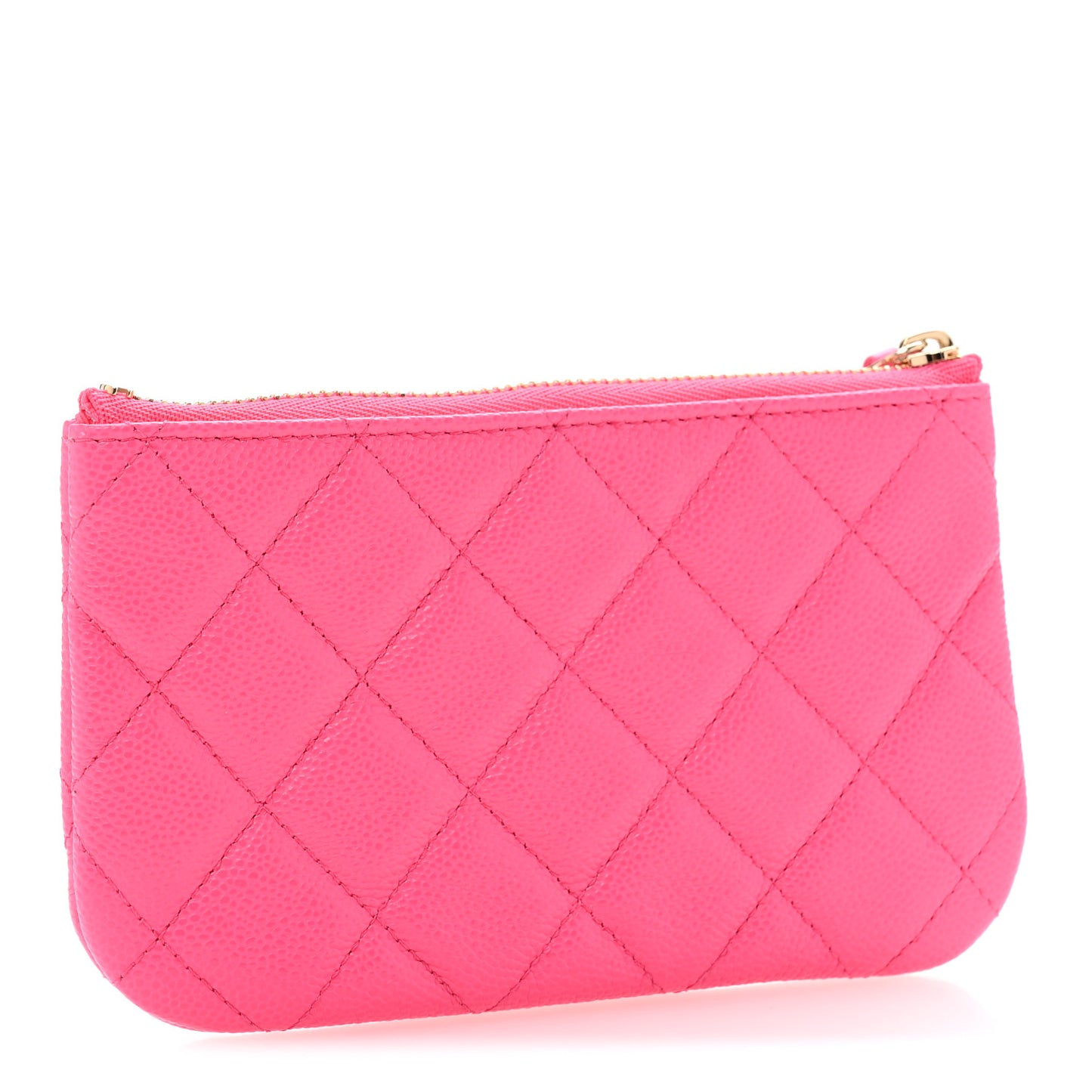 Caviar Quilted Small Cosmetic Case Pink