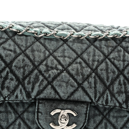 Chanel Denim Quilted Denimpression Flap Blue Black 8 of 10