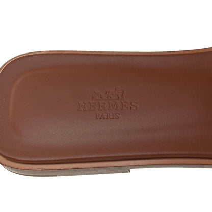 Hermes Box Calfskin Oran Sandals 40 Gold 8 of 9