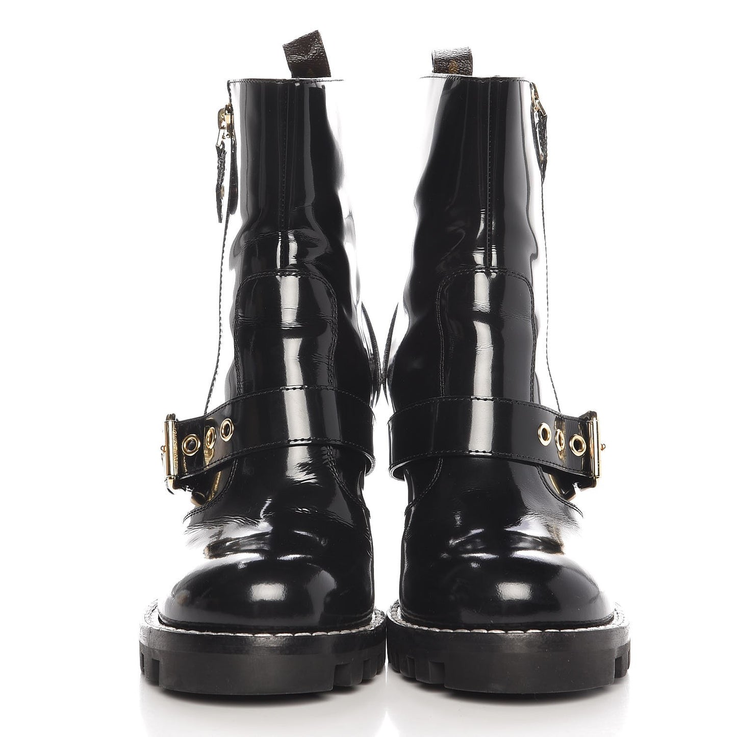 Patent Calfskin Star Trail Ankle Boots 39 Black