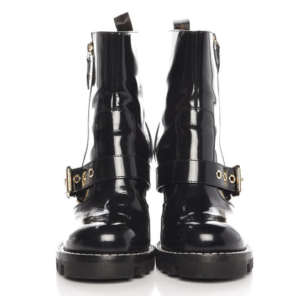 Louis Vuitton Patent Calfskin Star Trail Ankle Boots 39 Black 2 of 7