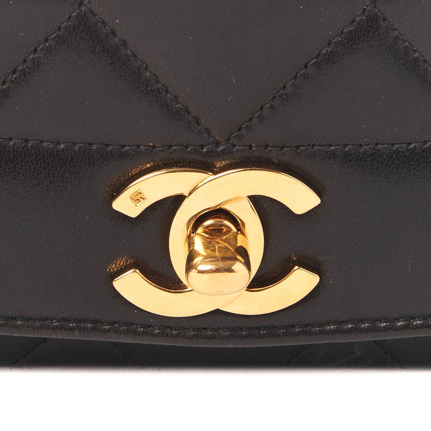 Lambskin Quilted Medium Single Flap Dark Brown