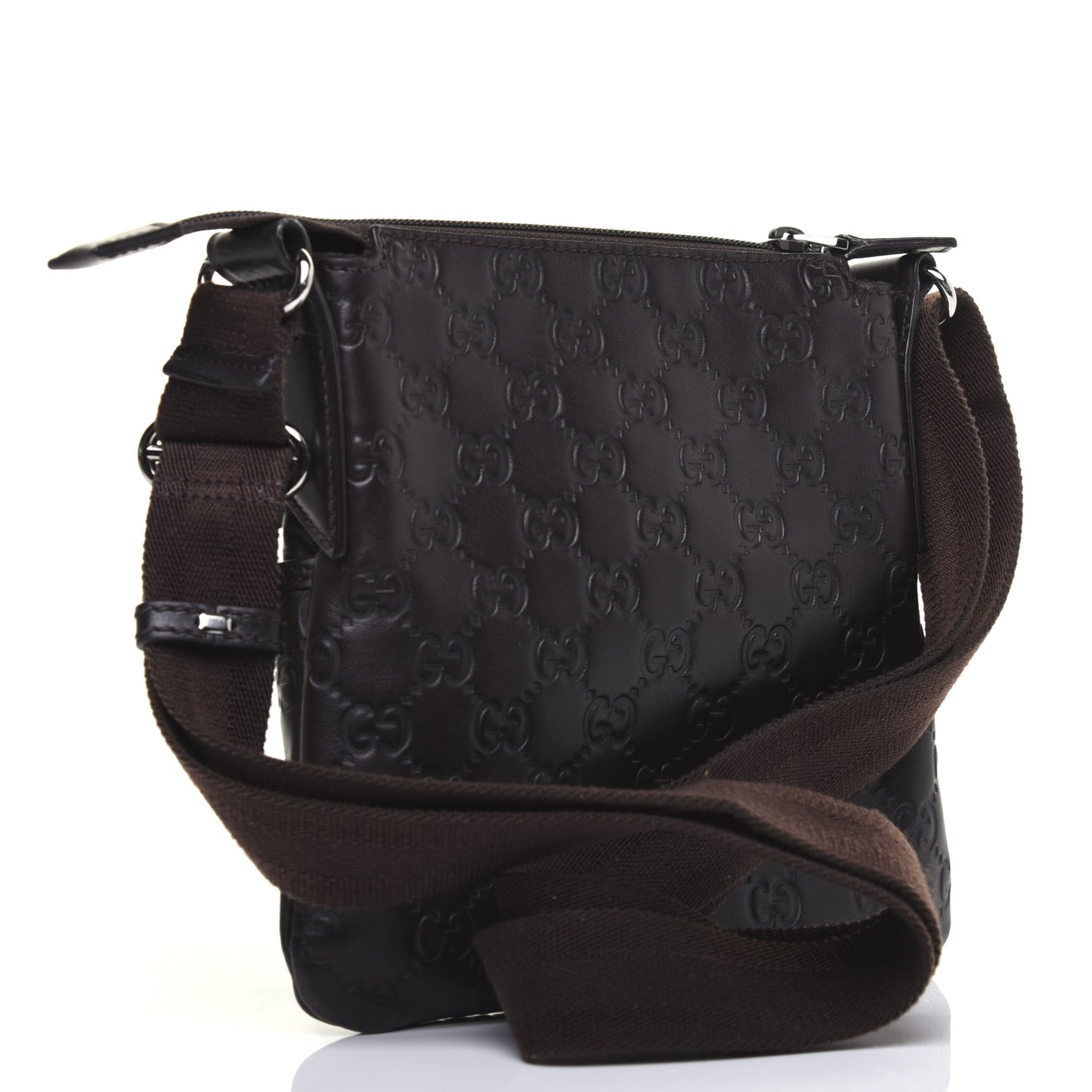 Guccissima Mini Messenger Bag Dark Brown