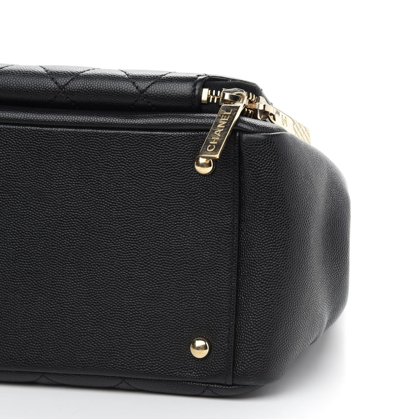 Caviar Quilted Small Business Affinity Shopping Bag Black