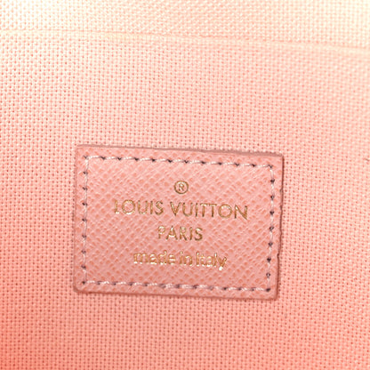 Louis Vuitton Damier Azur Pochette Felicie Chain Wallet Rose Ballerine 8 of 13