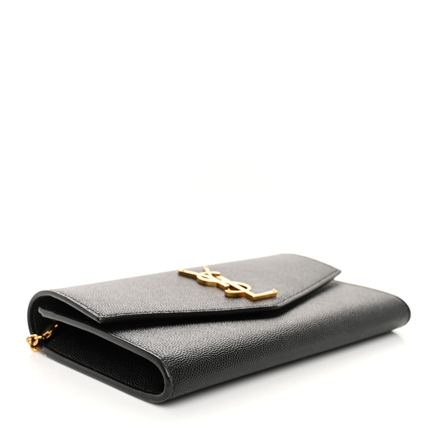Saint Laurent Grain de Poudre Uptown Chain Wallet Black 4 of 10