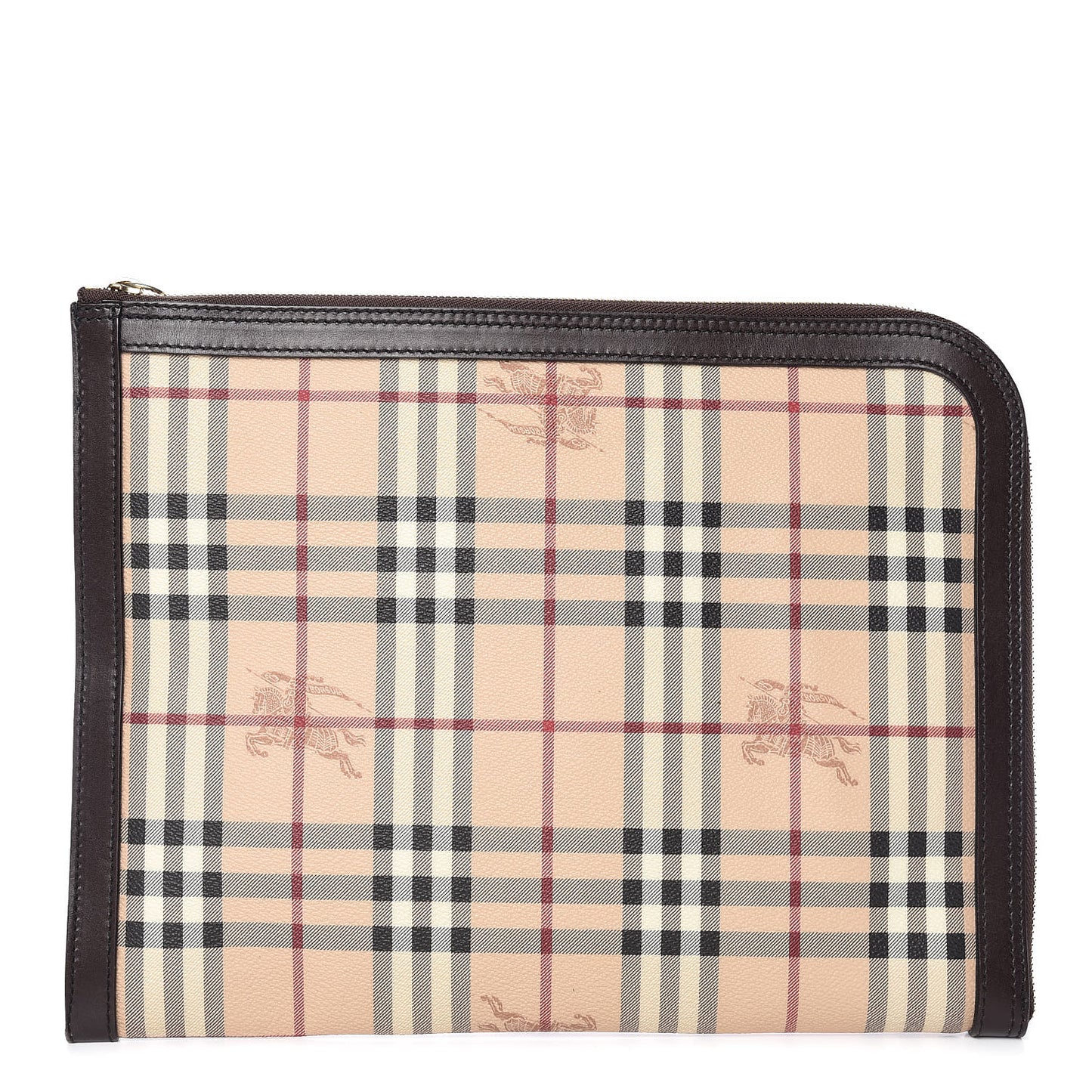 Haymarket Check Portfolio Case Chocolate