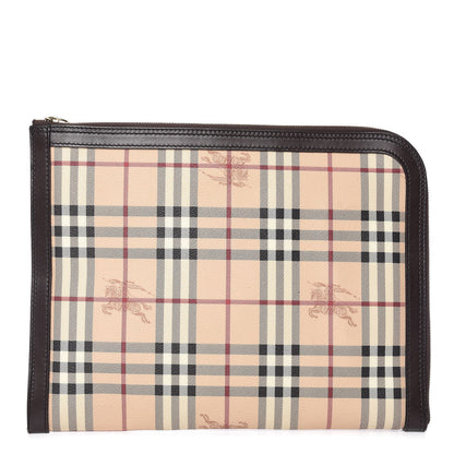 Burberry Haymarket Check Portfolio Case Chocolate 1 of 11