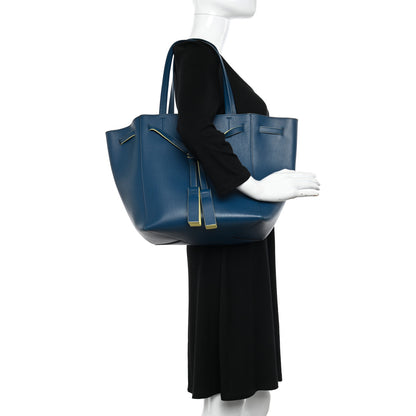 Celine Smooth Calfskin Small Tassel Cabas Phantom Deep Blue 2 of 9