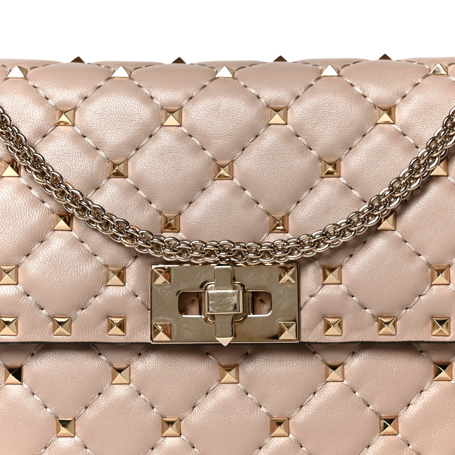 Valentino Garavani Nappa Medium Rockstud Spike Shoulder Bag Poudre 7 of 9