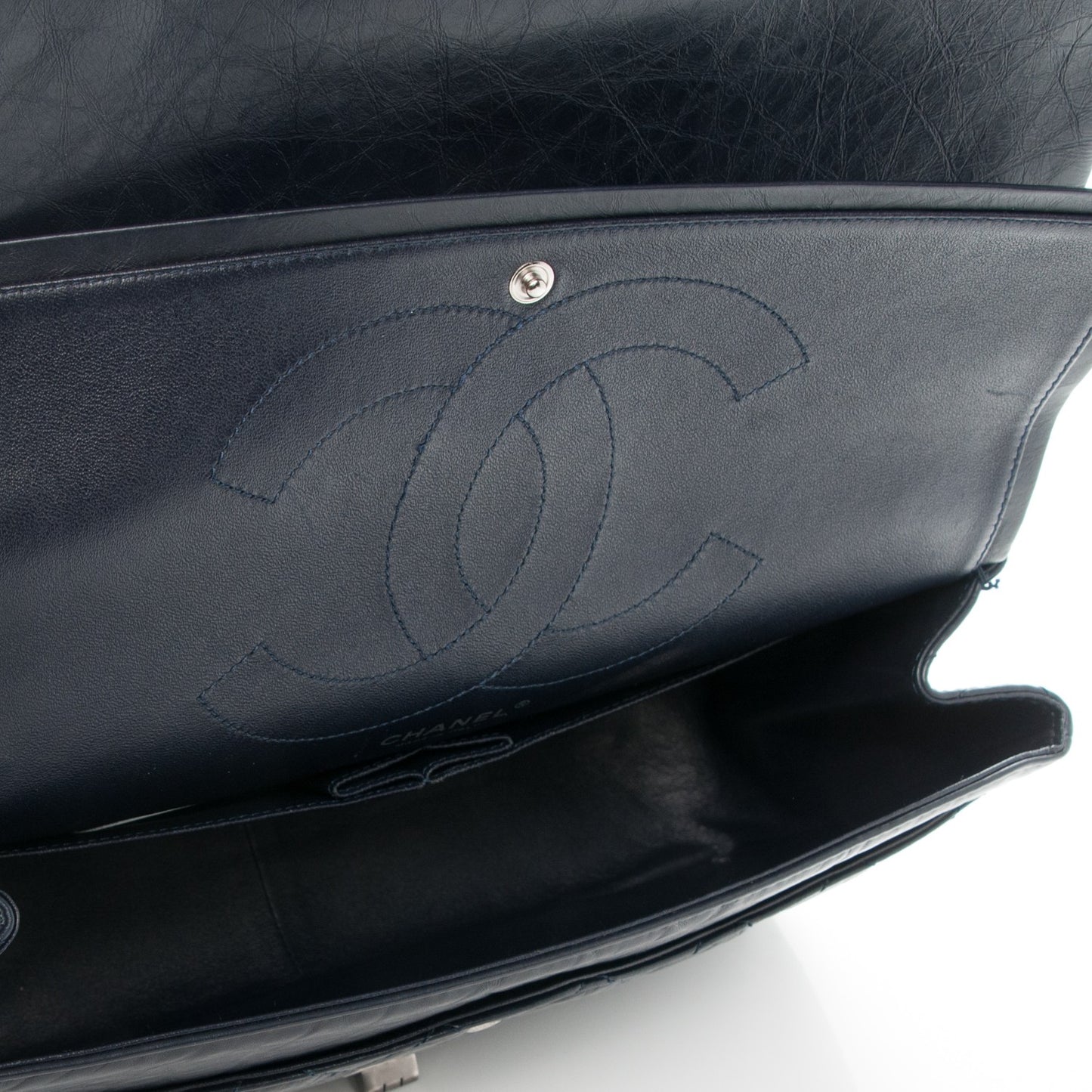 Aged Calfskin Quilted 2.55 Reissue 227 Flap Navy