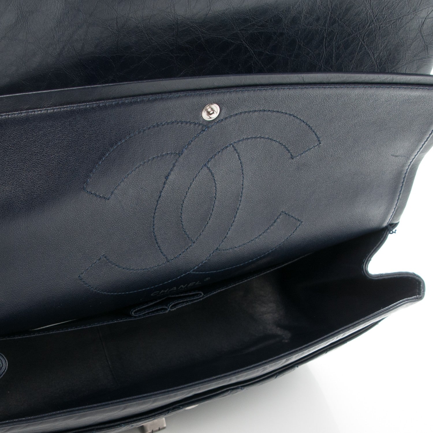 Chanel Aged Calfskin Quilted 2.55 Reissue 227 Flap Navy 6 of 9