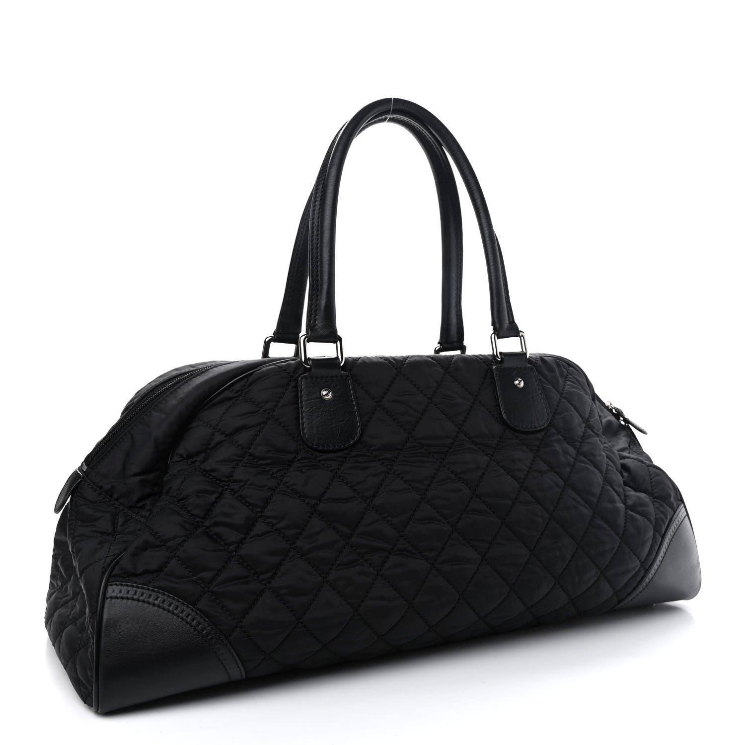 Chanel Calfskin Nylon Paris New York Duffel Bag Black 3 of 12