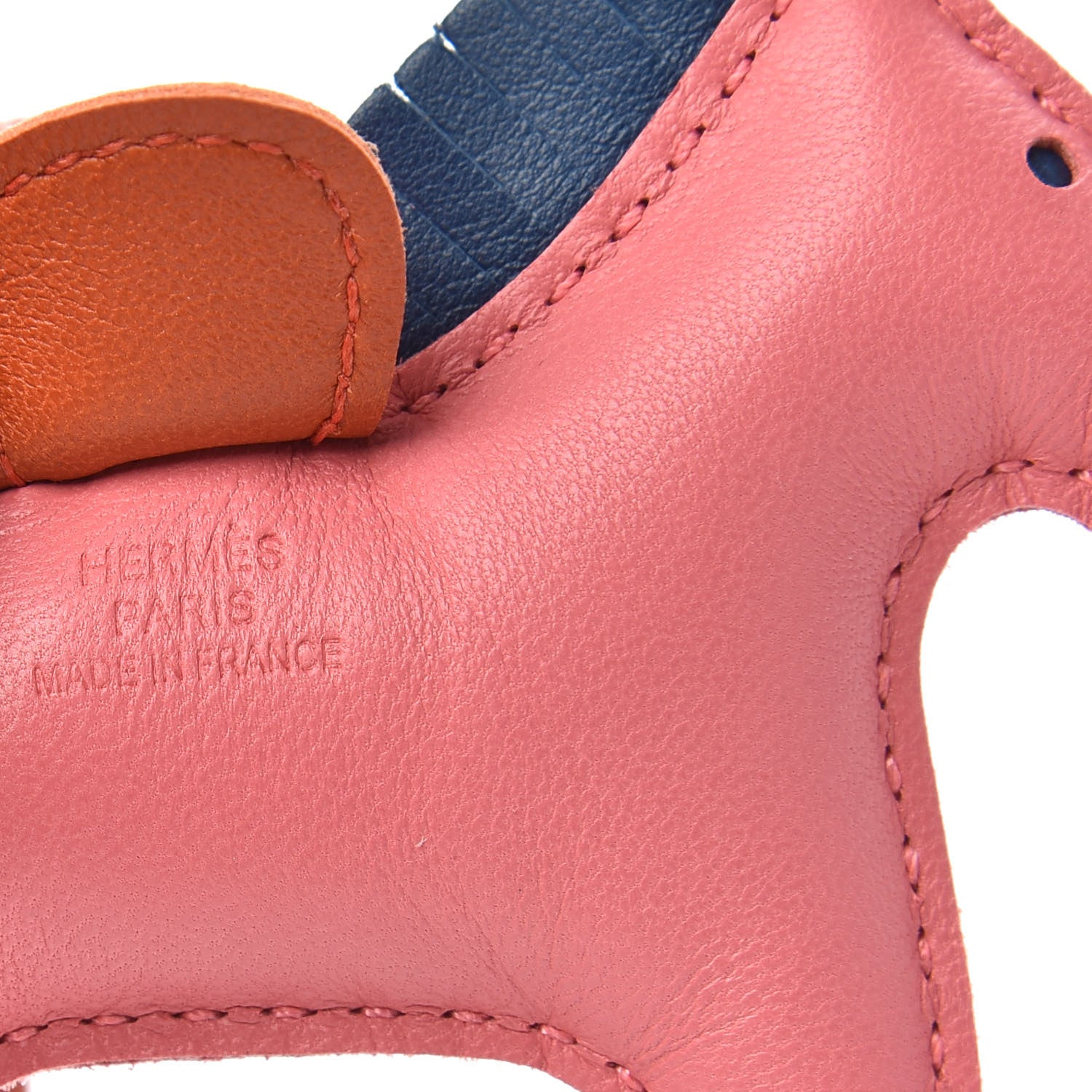 Hermes Milo Lambskin Grigri Rodeo Bag Charm PM Rose Azalee Cornaline Bleu De Malte 3 of 4