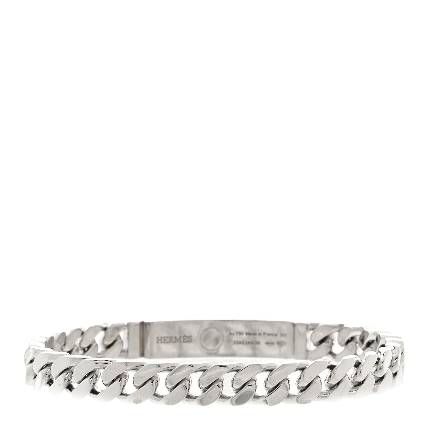 18K White Gold Diamond TPM Kelly Gourmette Bracelet SH