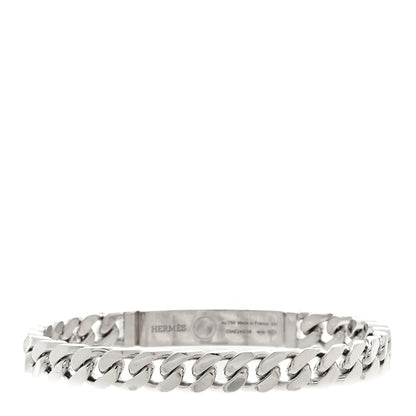 Hermes 18K White Gold Diamond TPM Kelly Gourmette Bracelet SH 3 of 4