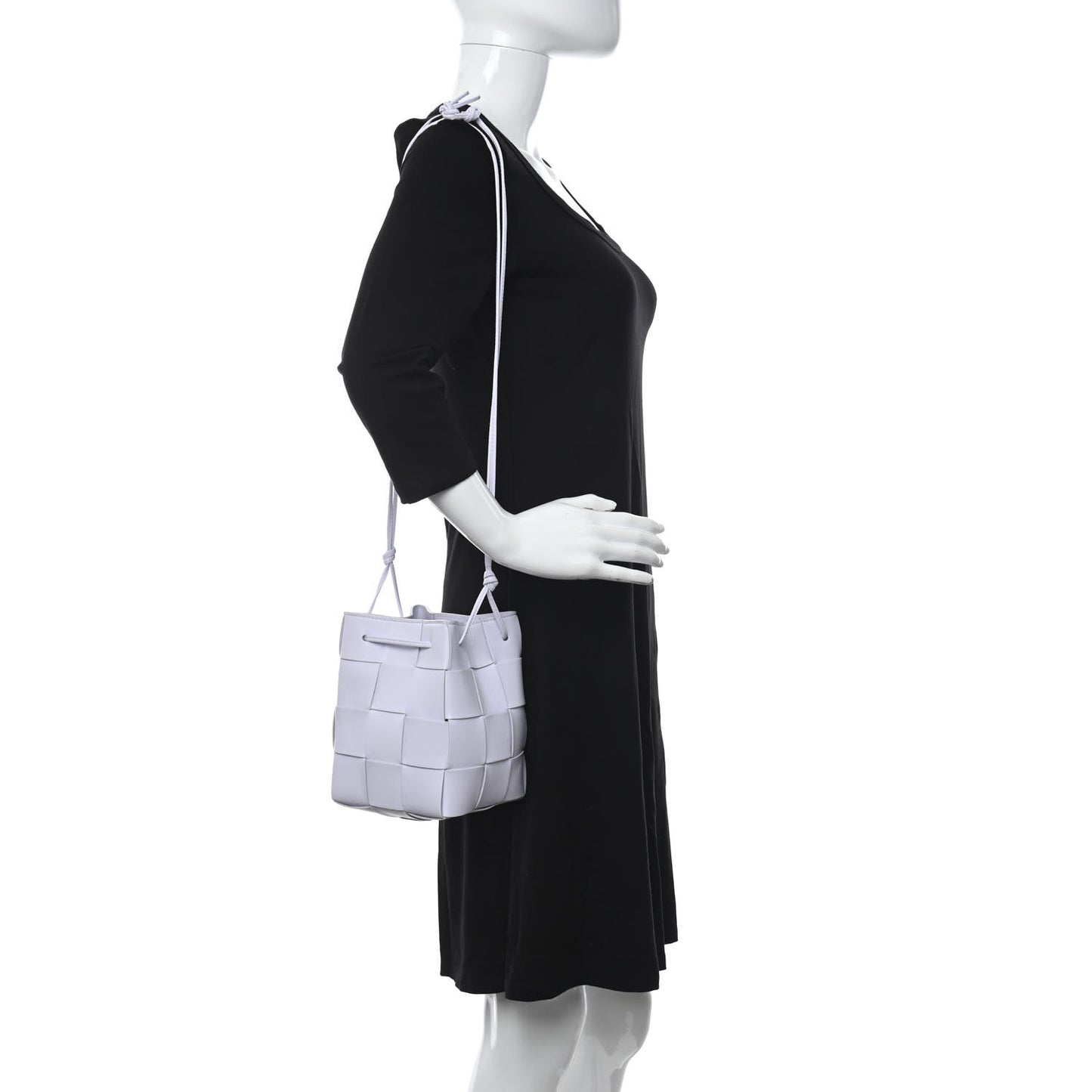 Calfskin Intreccio Small Cassette Bucket Bag Mirth Washed