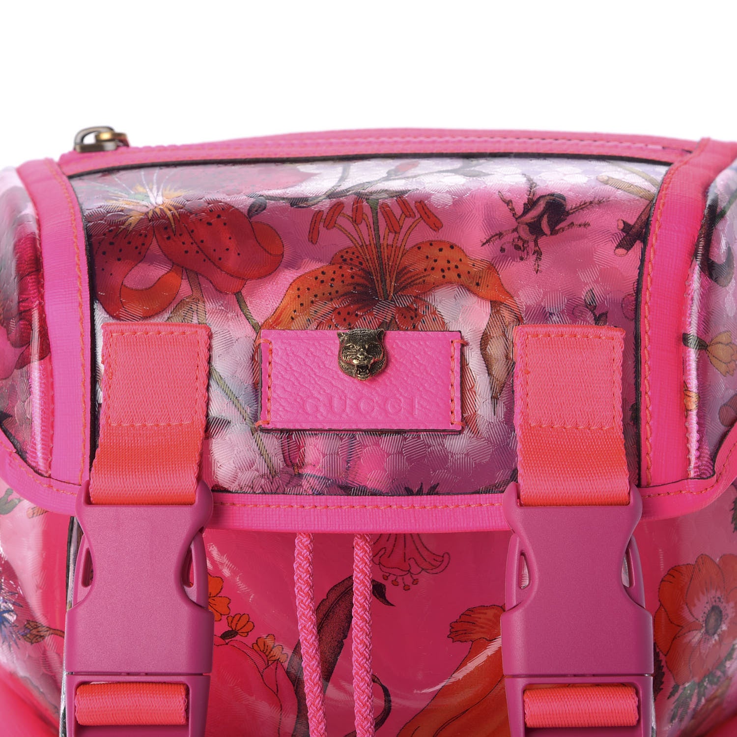 Gucci PVC Floral Double Buckle Backpack Fuchsia 8 of 8