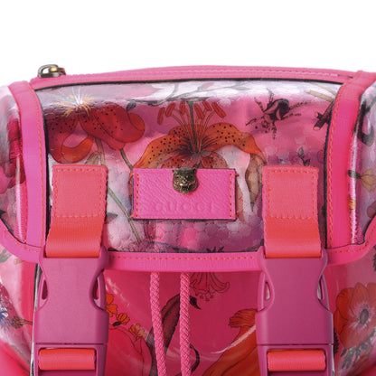 Gucci PVC Floral Double Buckle Backpack Fuchsia 8 of 8